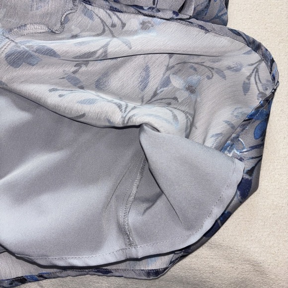 Coldwater Creek Radiant Reflections Dress Bluish Gray Floral Silk Sleeveless 8P - Picture 8 of 10